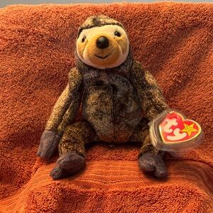 TY Beanie Babies - Slowpoke the 2-toed Sloth - Retired 1999 plush toy w/ tags.